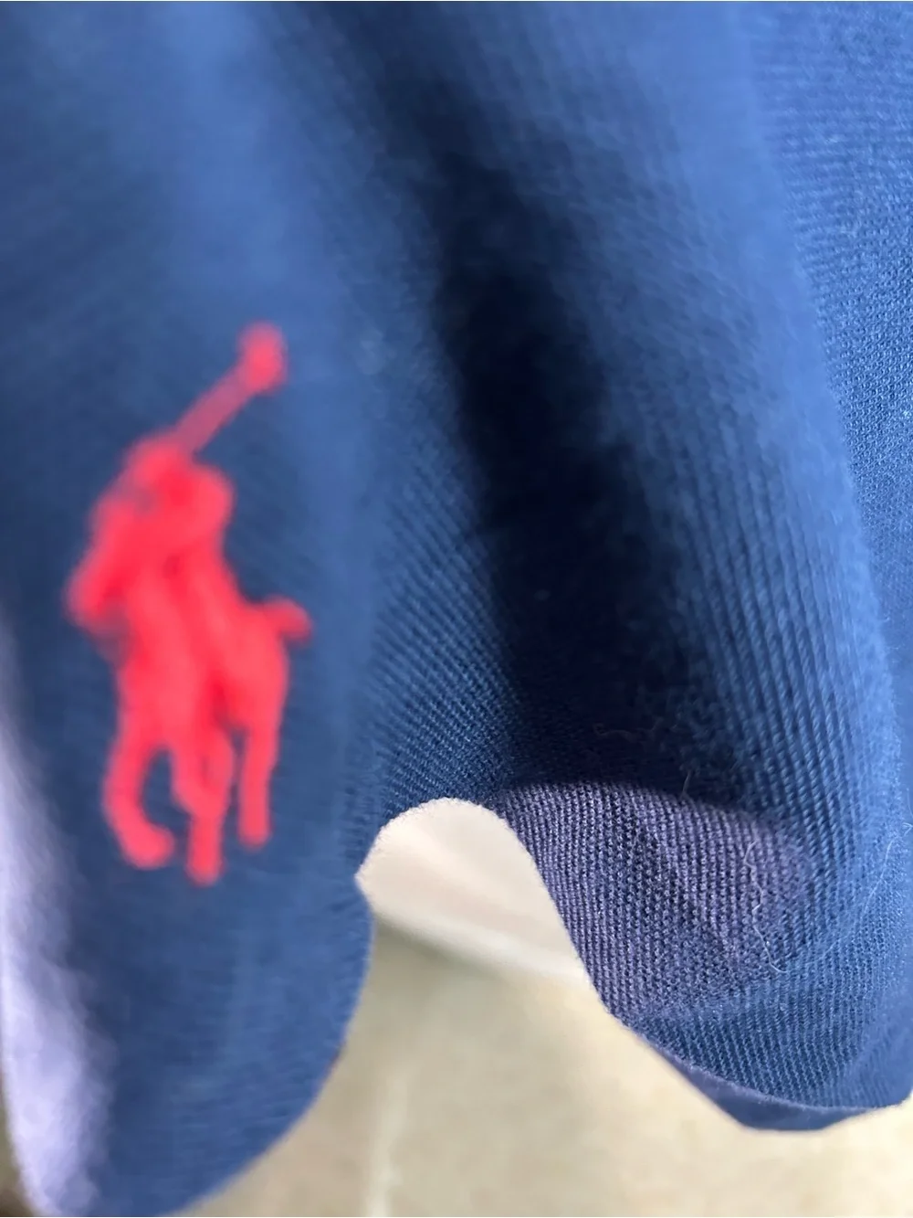 Polo by Ralph Lauren Navy Short-Sleeve Polo with Multicolor POLO Letters